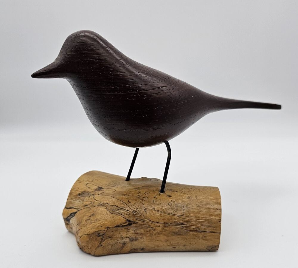 Carved Wood Bird on Stand